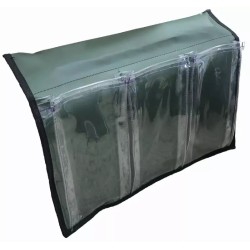 Карман с тремя отсеками на ликтрос, зеленый/прозрачное стекло