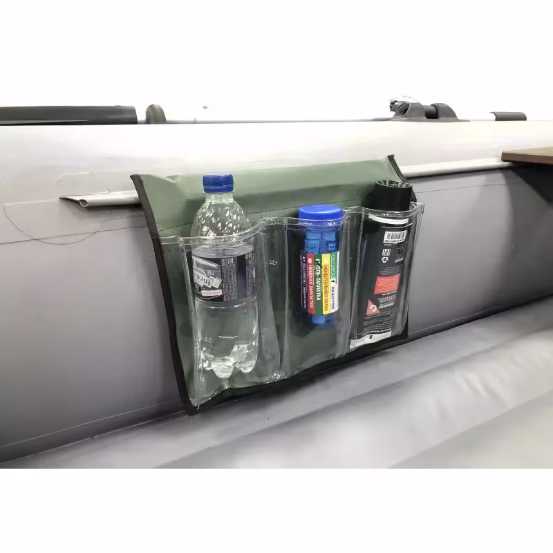 Карман с тремя отсеками на ликтрос, зеленый/прозрачное стекло