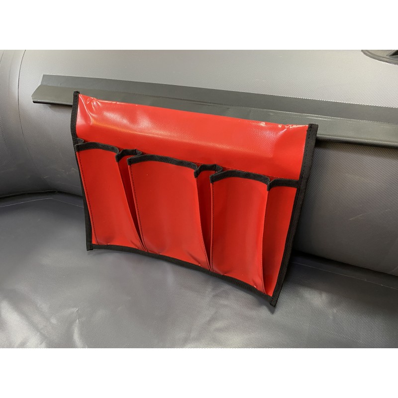 Карман с тремя отсеками на ликтрос, красный