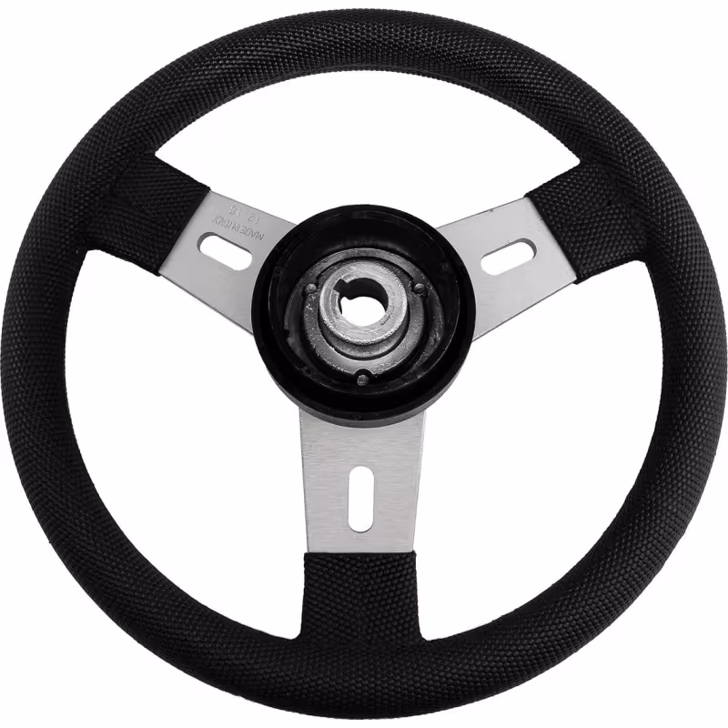 Штурвал Volanti Luisi Elba, черный, спицы серебряные, 300 мм