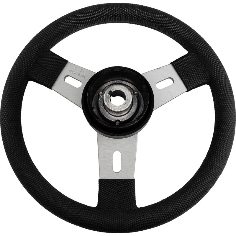 Штурвал Volanti Luisi Elba, черный, спицы серебряные, 300 мм