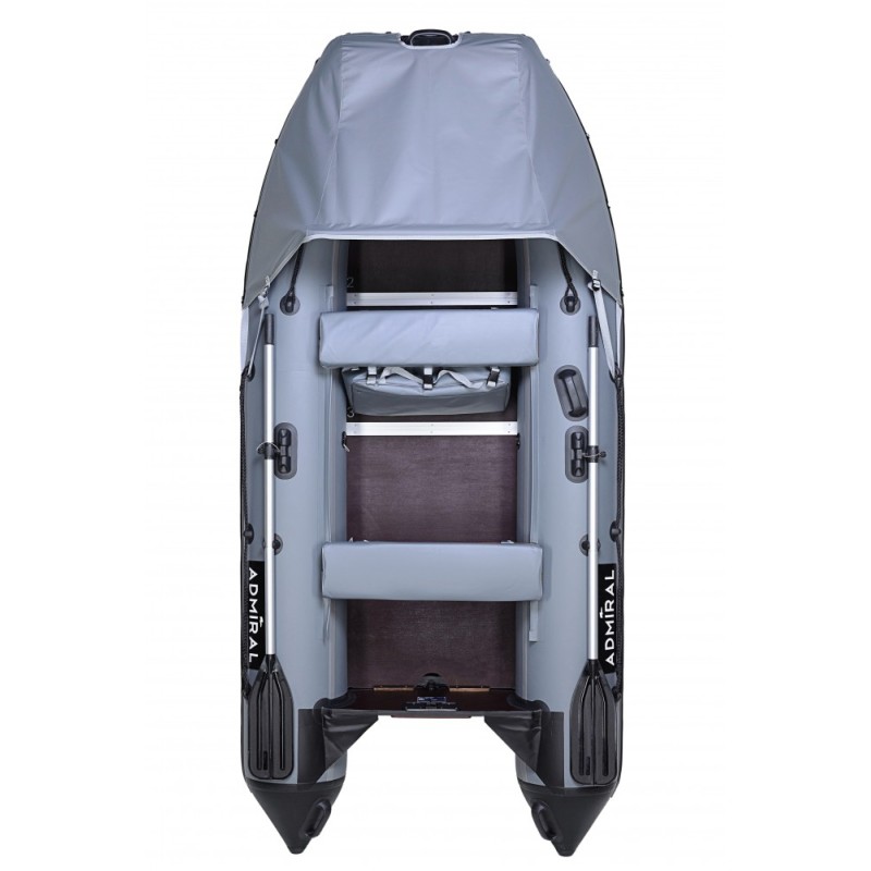 Надувная лодка ПВХ Адмирал 305 Classic Lux, серый/черный