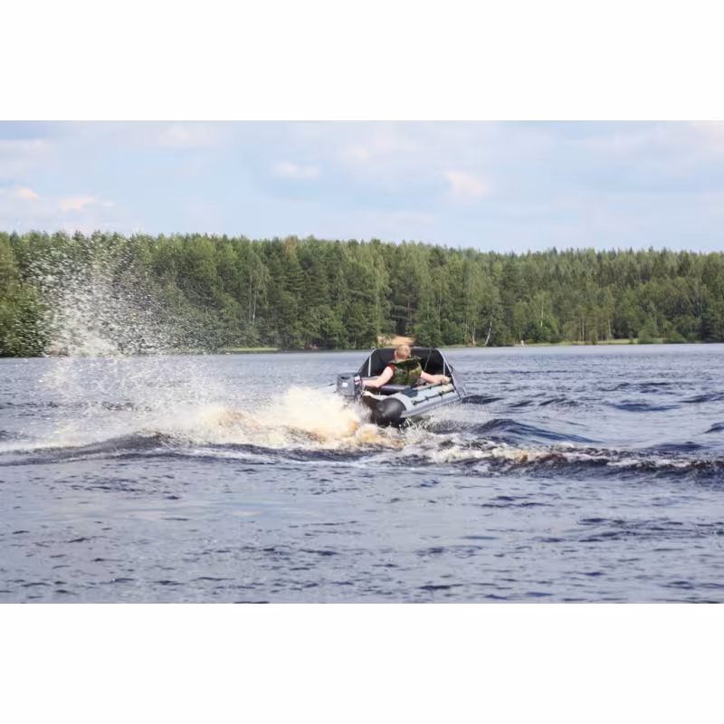 Надувная лодка ПВХ Адмирал 305 Classic Lux, серый/черный