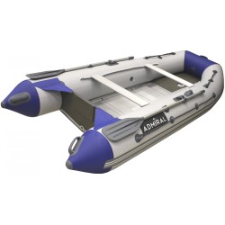 Надувная лодка ПВХ Адмирал 320 Classic AL, алюминиевый пайол, серый/черный