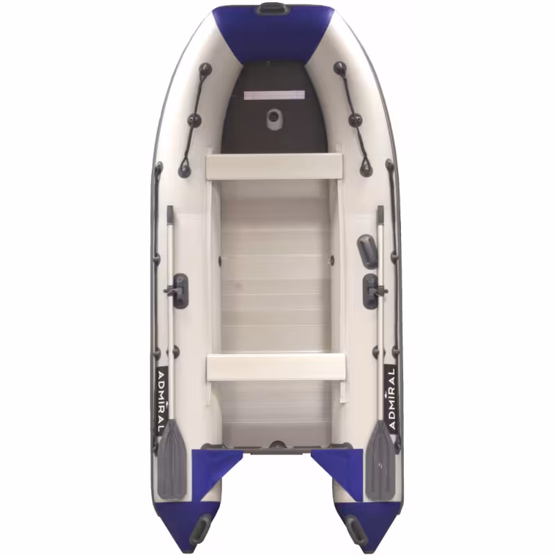 Надувная лодка ПВХ Адмирал 320 Classic AL, алюминиевый пайол, серый/черный