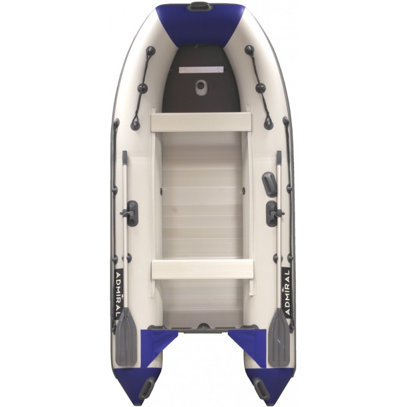Надувная лодка ПВХ Адмирал 320 Classic AL, алюминиевый пайол, серый/черный