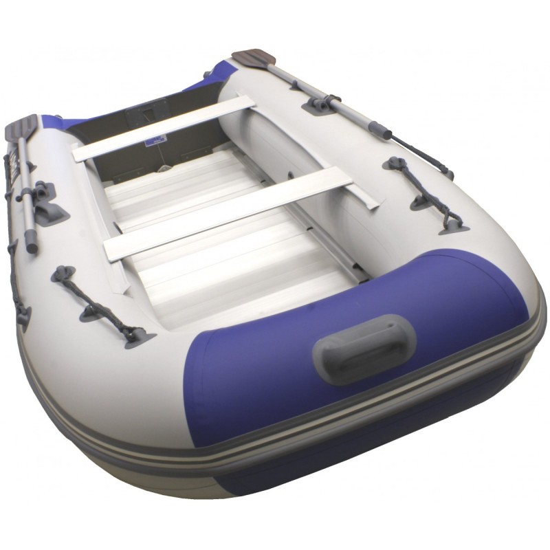 Надувная лодка ПВХ Адмирал 320 Classic AL, алюминиевый пайол, серый/черный