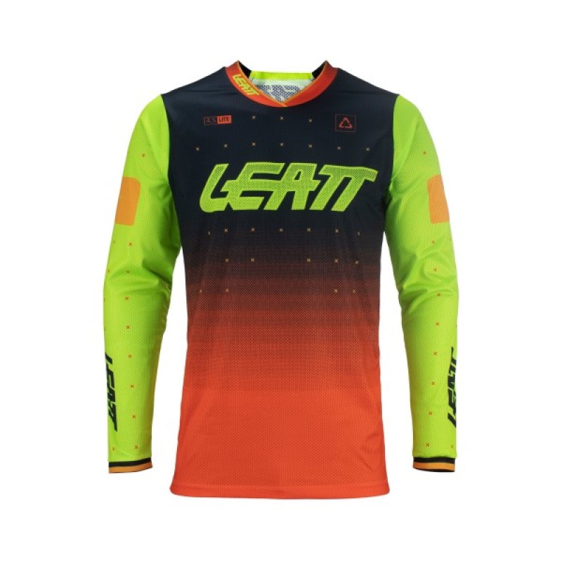 Джерси мужское Leatt Moto 4.5 Lite Jersey Citrus, полиэстер, зеленый, размер M (48)