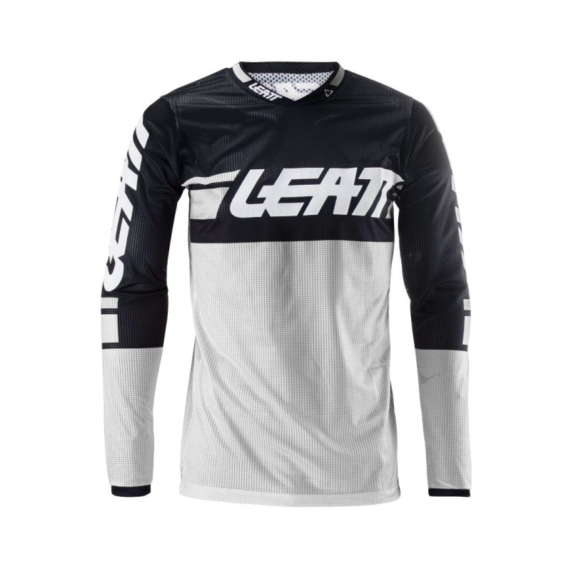 Джерси мужское Leatt Moto 4.5 X-Flow Jersey White, полиэстер, белый/черный, размер L