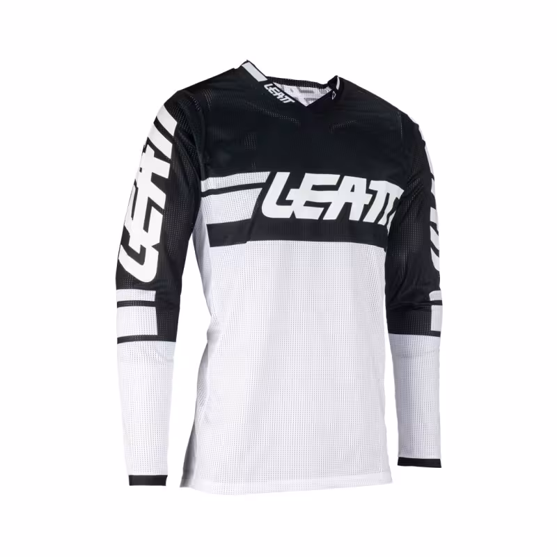 Джерси мужское Leatt Moto 4.5 X-Flow Jersey White, полиэстер, белый/черный, размер L