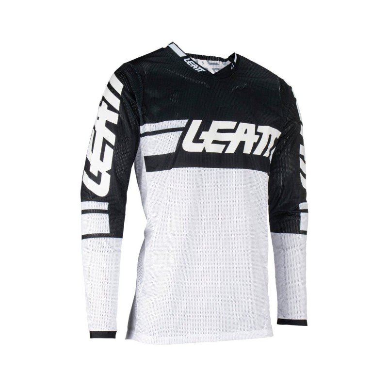 Джерси мужское Leatt Moto 4.5 X-Flow Jersey White, полиэстер, белый/черный, размер L