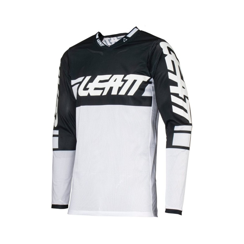 Джерси мужское Leatt Moto 4.5 X-Flow Jersey White, полиэстер, белый/черный, размер L