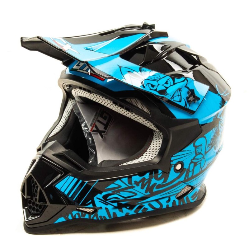 Мотошлем детский GTX 632S, черный/синий, размер S