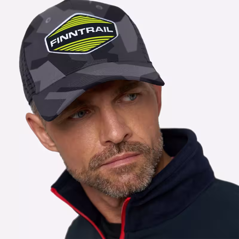 Кепка-бейсболка Finntrail Cap 9611 CamoShadowBlack, хлопок, серый камуфляж, размер универсальный
