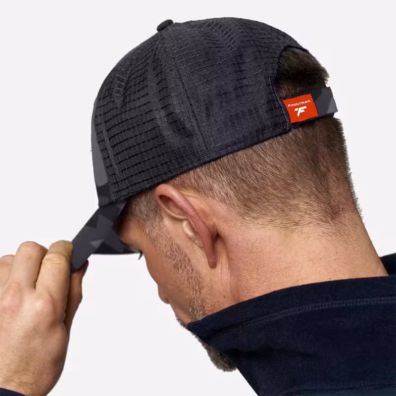 Кепка-бейсболка Finntrail Cap 9611 CamoShadowBlack, хлопок, серый камуфляж, размер универсальный