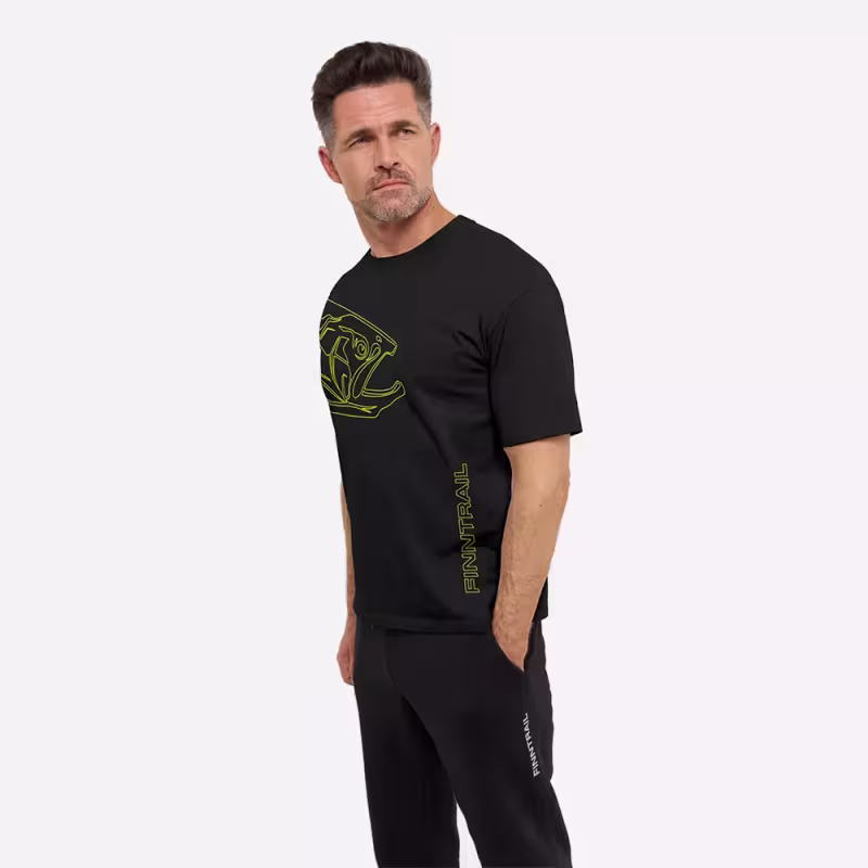 Футболка мужская Finntrail Big Fish 6711 BlackYellow, хлопок, черный, размер 50-52 (L), 175-185 см