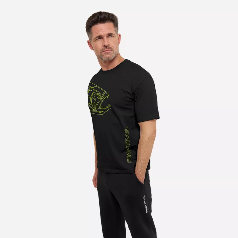 Футболка мужская Finntrail Big Fish 6711 BlackYellow, хлопок, черный, размер 50-52 (L), 175-185 см