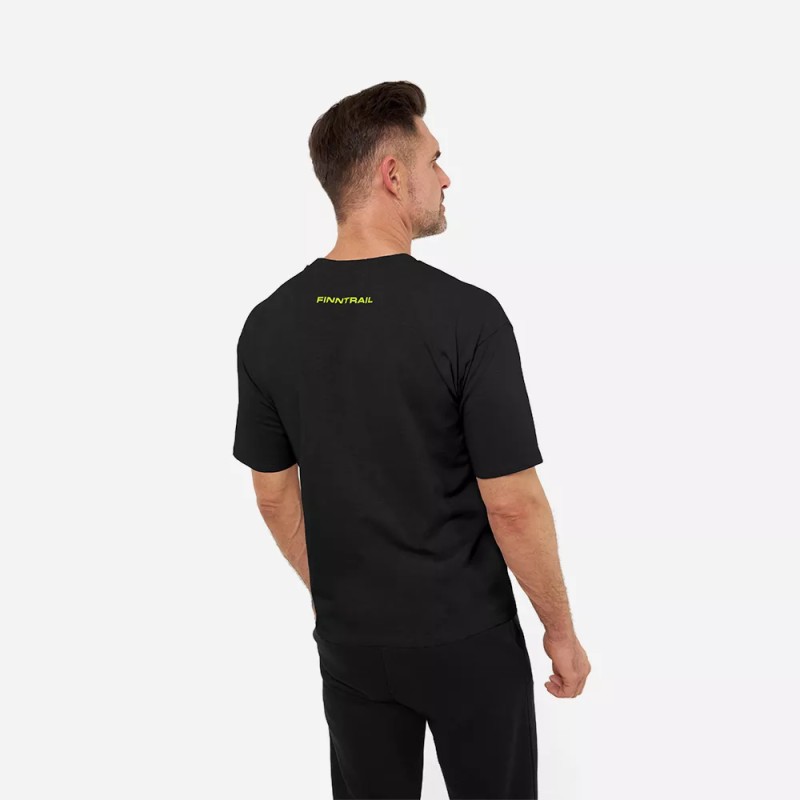 Футболка мужская Finntrail Big Fish 6711 BlackYellow, хлопок, черный, размер 50-52 (L), 175-185 см