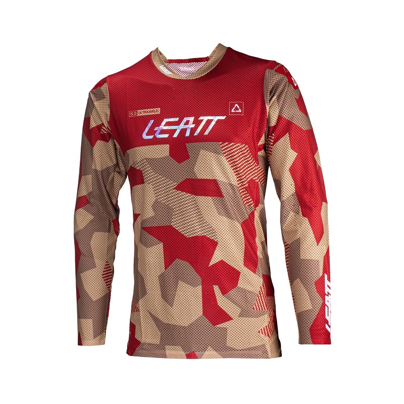 Джерси мужское Leatt Moto 5.5 UltraWeld Jersey RubyStone, полиэстер, красный/коричневый, размер XL