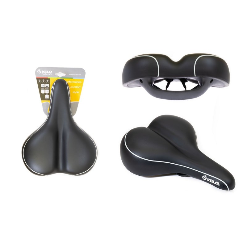 Седло велосипедное Velo VL-6376 Comfort Plush, 270x206 мм, черный