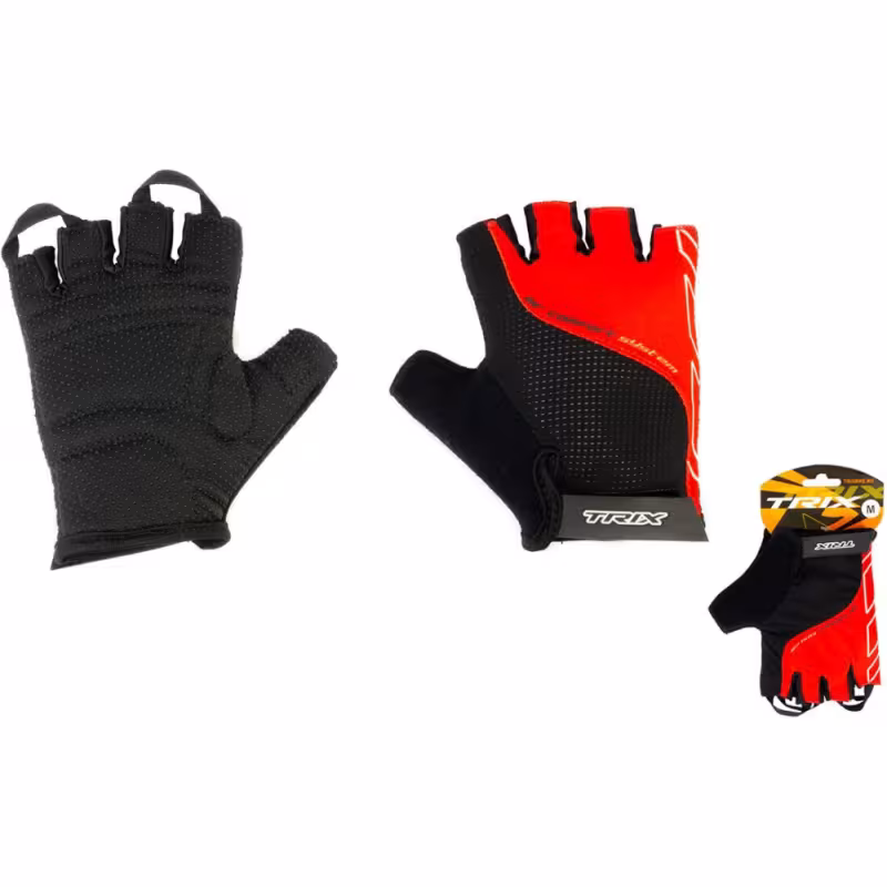Велоперчатки Trix Nw, черный/красный, размер М