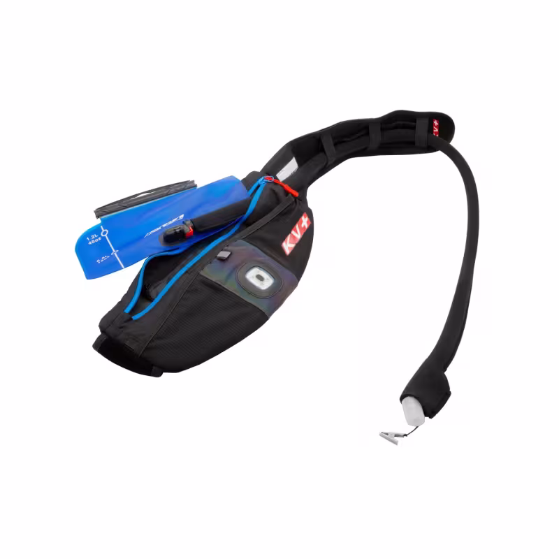 Сумка поясная для питья KV+ Marathon, черный/голубой, 1 л