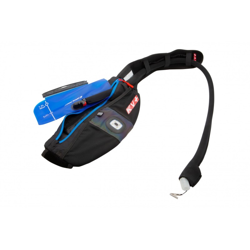 Сумка поясная для питья KV+ Marathon, черный/голубой, 1 л