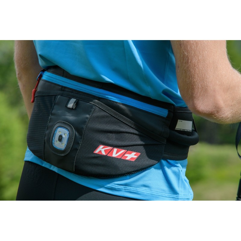 Сумка поясная для питья KV+ Marathon, черный/голубой, 1 л