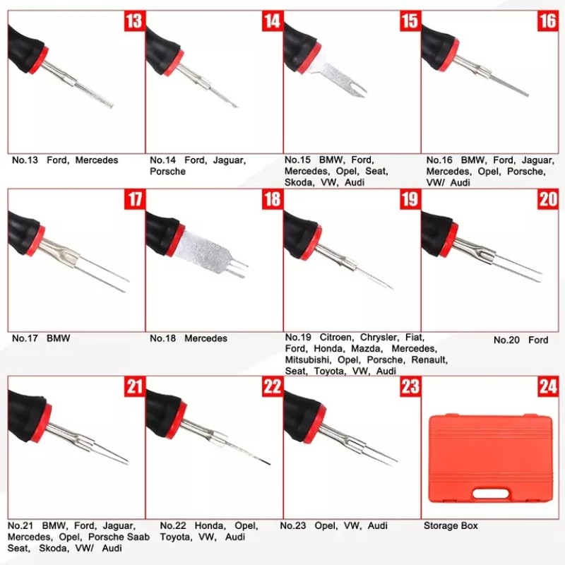 Набор приспособлений для разъединения электроконтактов SpecX A60060, 23 предмета