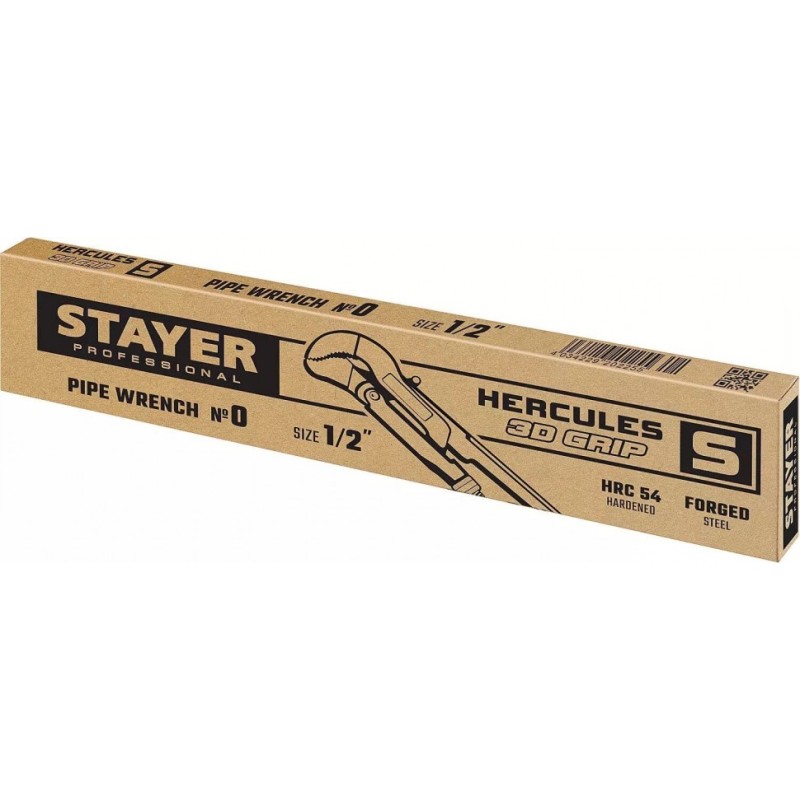 Ключ трубный рычажный Stayer Hercules-S №0, 1/2″, 240 мм