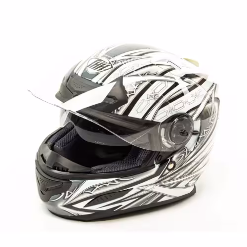 Мотошлем THH TS-44 #3, черный/серебристый, размер L