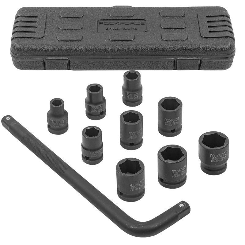 Набор головок ударных RockForce RF-4104-5MPB, 10 предметов
