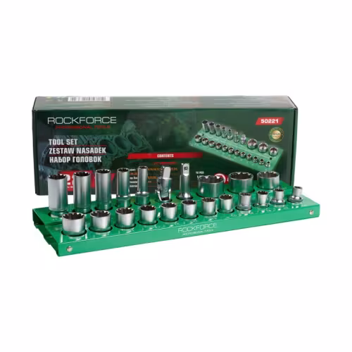 Набор торцевых головок RockForce RF-50221, 22 предмета