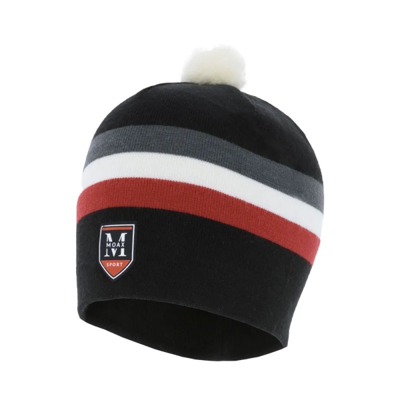 Шапка Moax Tradition Sport Stripe 23575M/10010, акрил, черный/красный, размер 58