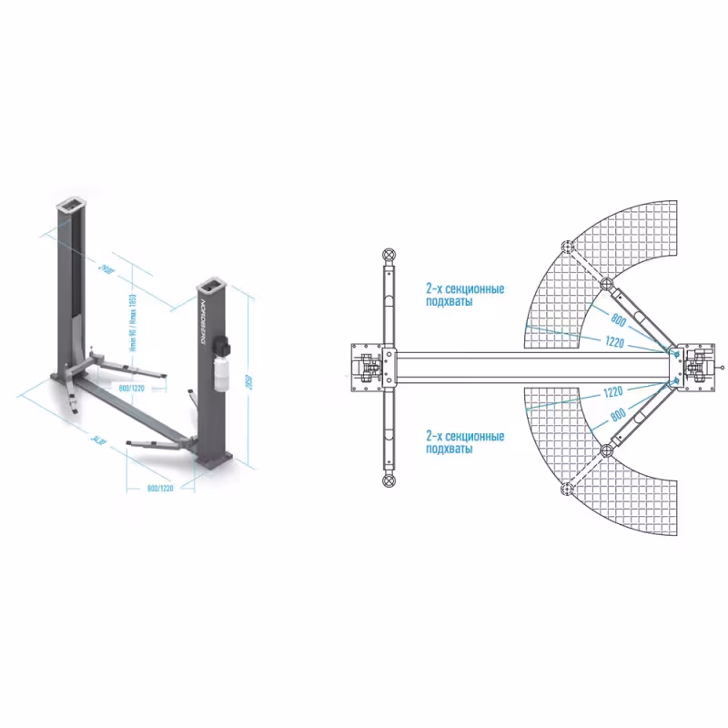 Подъемник электрогидравлический Nordberg N4120B-4B, 2-стоечный, 4 т, 380В