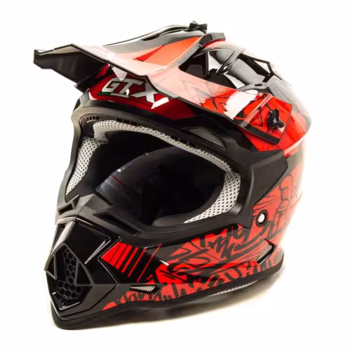 Мотошлем детский GTX 632S, черный/красный, размер М