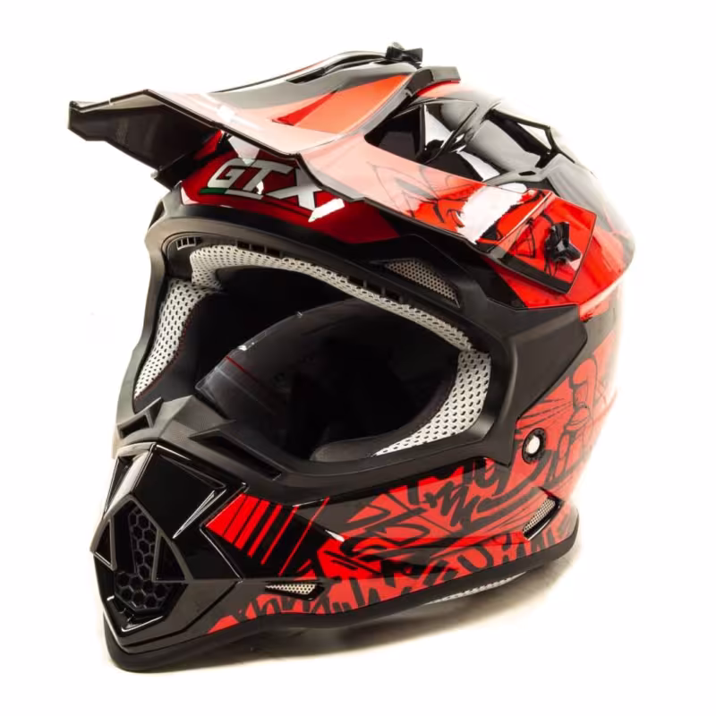 Мотошлем детский GTX 632S, черный/красный, размер М