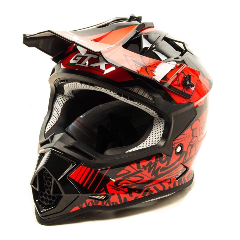Мотошлем детский GTX 632S, черный/красный, размер М