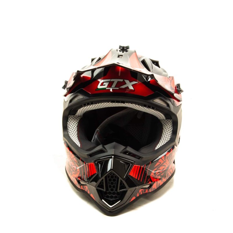 Мотошлем детский GTX 632S, черный/красный, размер М