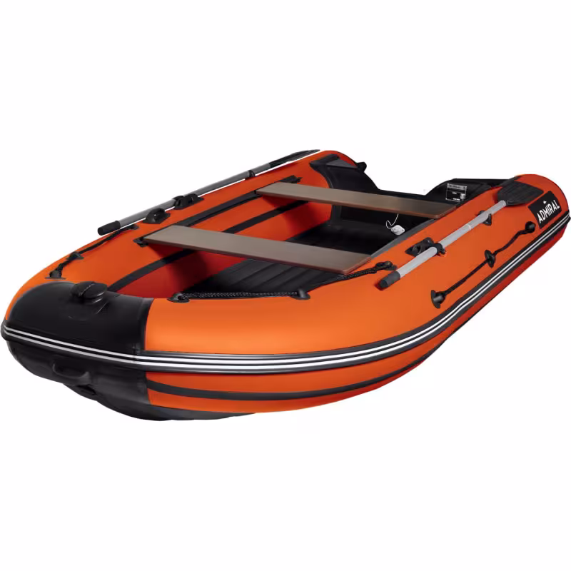 Надувная лодка ПВХ Адмирал 360, НДНД, оранжевый/черный