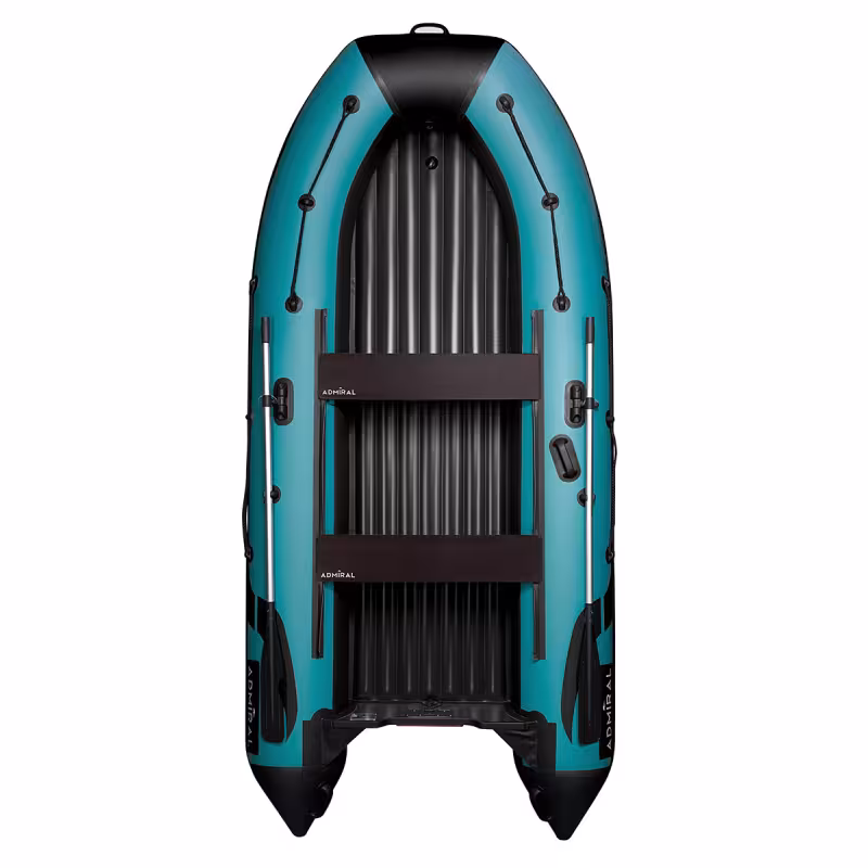 Надувная лодка ПВХ Адмирал 360, НДНД, черный/голубой