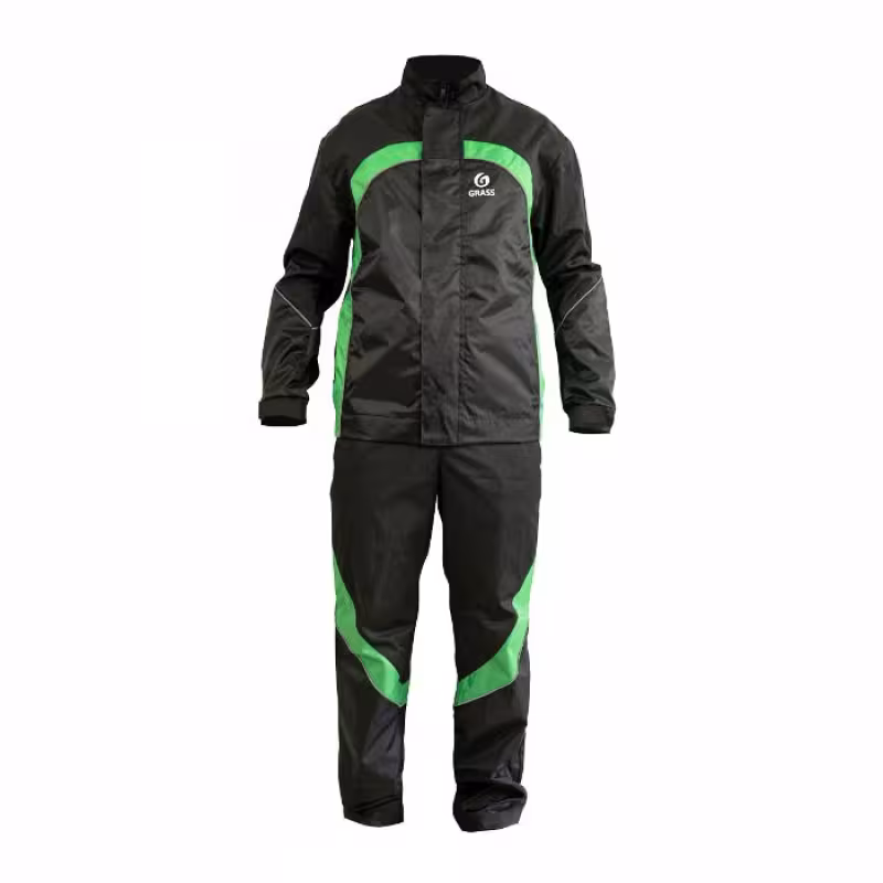 Костюм мужской Grass Автомойщик, материал смесовой, черный/зеленый, размер 96-100, 170-176 см