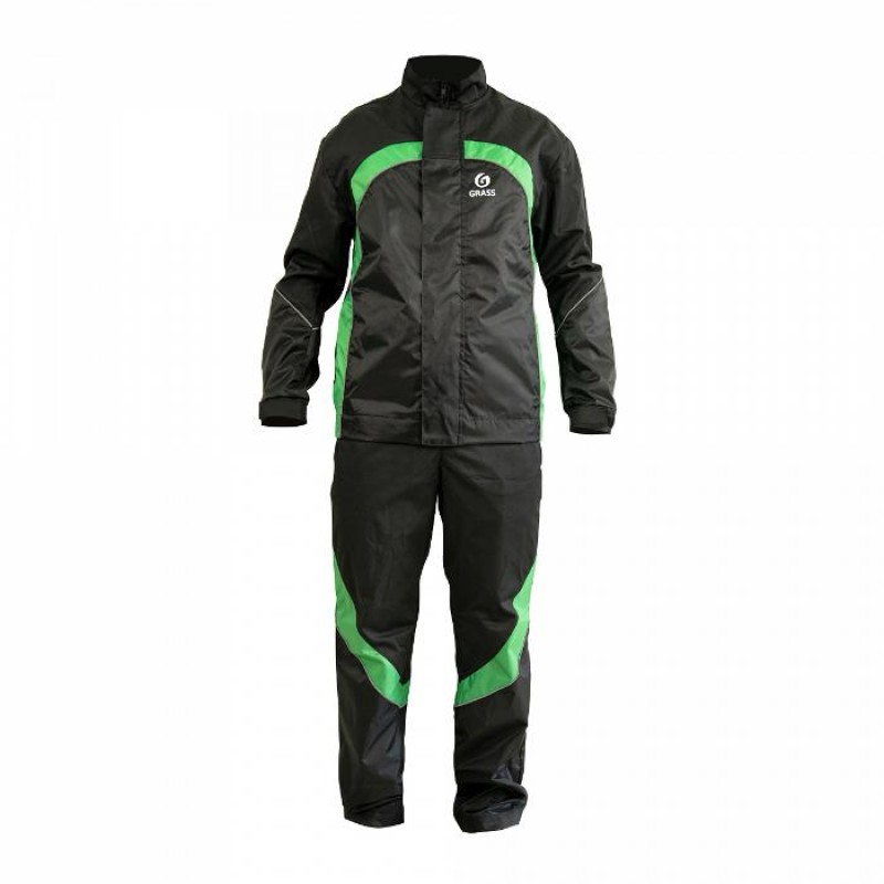 Костюм мужской Grass Автомойщик, материал смесовой, черный/зеленый, размер 96-100, 170-176 см