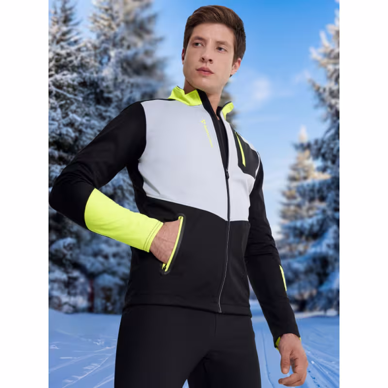 Куртка мужская Fischer Softshell Warm, черный/серый, размер 48