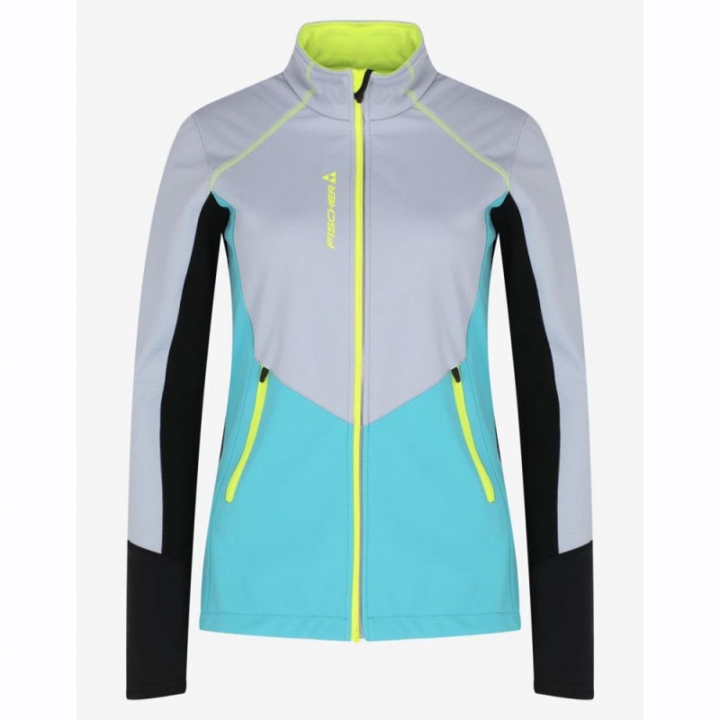 Куртка женская Fischer Softshell Warm, бирюзовый/серый, размер 42