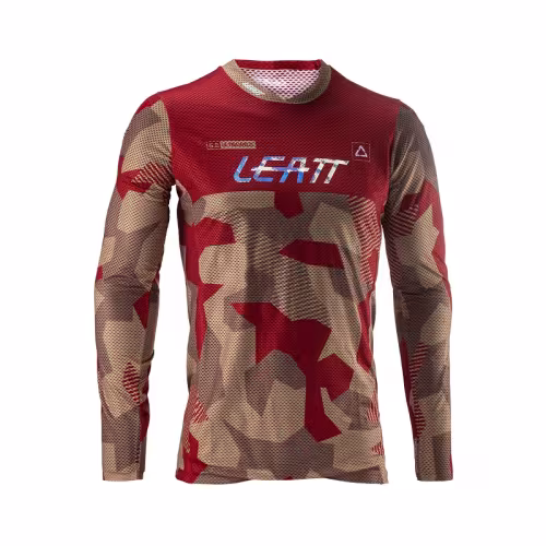 Джерси мужское Leatt Moto 5.5 UltraWeld Jersey RubyStone, полиэстер, красный/коричневый, размер L