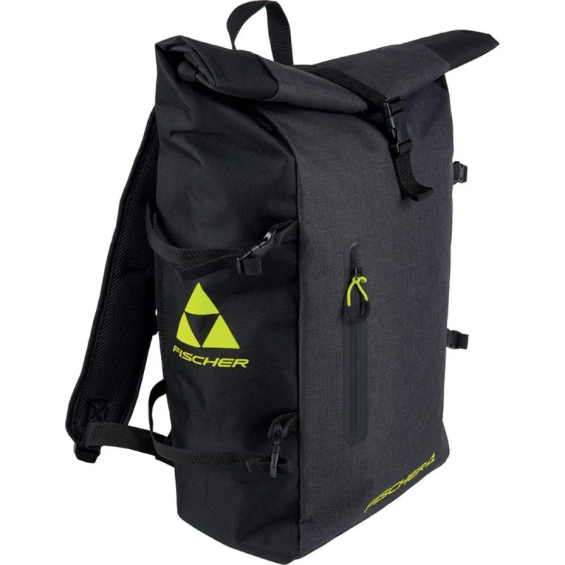 Рюкзак Fischer Roll Top Backpack, black/yellow, черный/желтый
