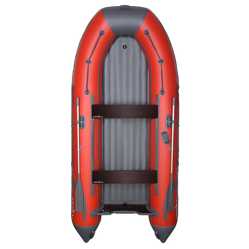 Надувная лодка ПВХ Адмирал 360, НДНД, красный/серый