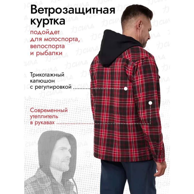 Куртка мужская Finntrail Lumber 1324 Red, полиэстер, красный, размер XS, 160-170 см