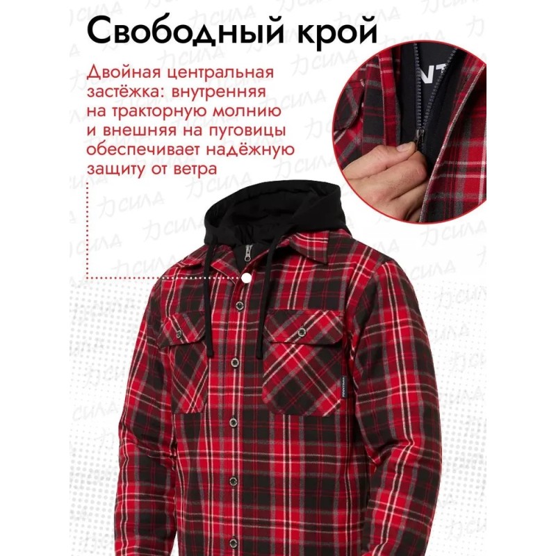 Куртка мужская Finntrail Lumber 1324 Red, полиэстер, красный, размер XS, 160-170 см